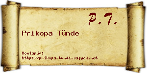 Prikopa Tünde névjegykártya