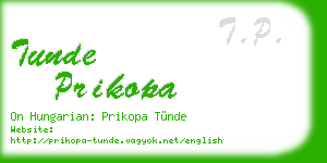 tunde prikopa business card
